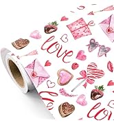 WRAPAHOLIC Valentines Day Wrapping Paper Roll - Mini Roll - 17 Inch x 16.5 Feet - Watercolor Love...
