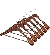 StorageWorks Wooden Hangers, Schima Superba Suit Hangers with Wide Shoulders, Natural Wood Hanger...