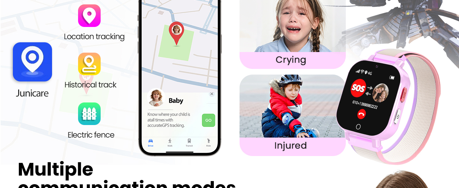 kids smart watch with gps tracker calling