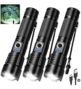 18FTRabbit Rechargeable Flashlights High Lumens 3 Packs, 99,000 Lumens Super Bright LED Flashligh...