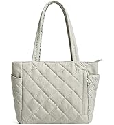 Sunwel Fashion Top Zipper Quilted Tote Bag for Women Girls | Lightweight Puffer Shoulder Bags wit...