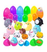 LovesTown 12 PCS Easter Eggs with Toys Inside, Easter Stuffed Eggs with Animal Pullback Toy Cars ...
