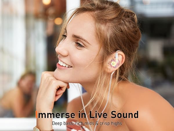Vibes 202M Pink Wired Earbuds - HiFi in Ear Monitor Headphones