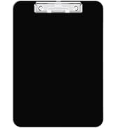 Hongri Plastic Clipboard, Black Clipboard Standard A4 Letter Size Clipboards for Nurses, Students...