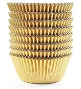 Eoonfirst Gold Foil Cupcake Case Liners Wrappers Baking Muffin Paper Cups 200 Pcs
