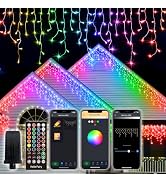 Smart Icicle Lights for Outside, 33FT RGB Color Changing Christmas Lights | 299 LEDs, 69 Drops, A...