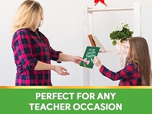 A child giving teacher appreciation card, perfect for any occasion.