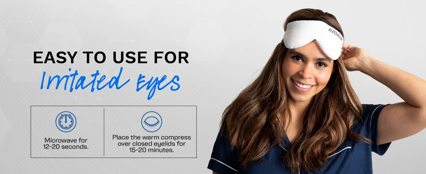 Avenova Moist Heating Eye Compress Mask – Reusable & Microwavable Eye Mask