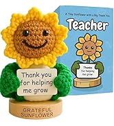 Teacher Appreciation Gifts - Positive Sunflower Crochet Doll - Thank You for Helping Me Grow - Be...