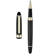 BEILUNER 319 Black Lacquer Rollerball - Stunning Luxury Pen with 24K Gold Finish, Heavy, Schneide...