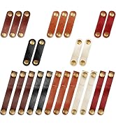 24 Pcs Leather Cable Straps Viaky Multi Color Handmade Leather Cord Organizer Portable Cable Tie ...