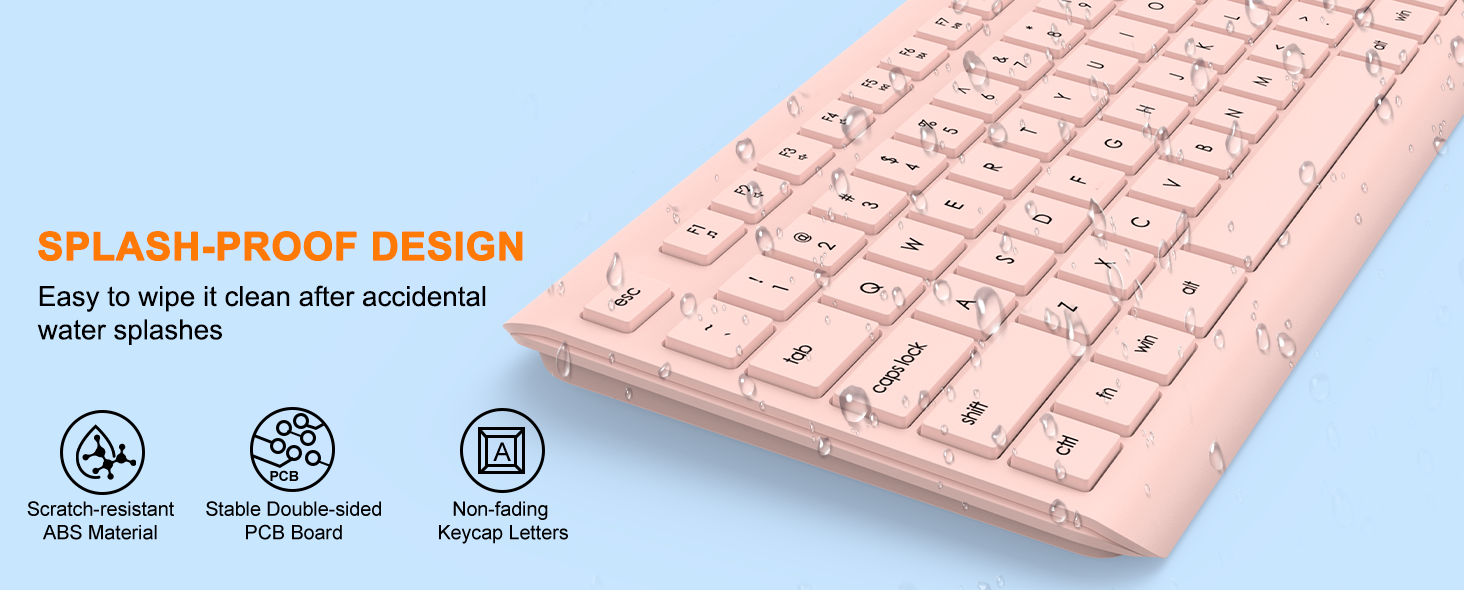 Wireless Keyboard and Mouse Combo Full Size Silent Ergonomic Keyboard Mouse Cordless Mouse Keyboard