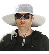 XXL Sun Hats for Big Head,Wide Brim Bucket Hats for Men,Waterproof Sun Hat for Fishing Hiking Bea...