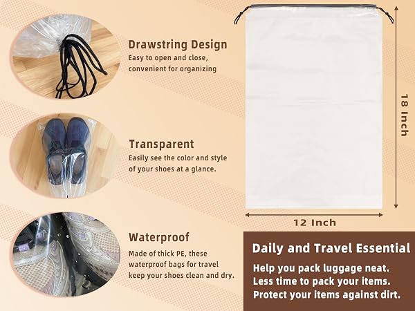 clear shoe bags