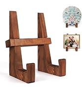 DEBETOOL Plate Stand for Display, 8.8inch Plate Holder for Displaying - Multifunctional Wooden Pi...