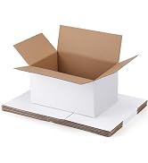 SPEPLA Shipping Boxes 9x6x4 Set of 6, White Corrugated Cardboard Box for Mailing Business Packaging