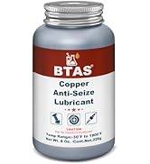BTAS Copper Anti-Seize Lubricant 8 oz with Top Brush for Automotive Brake Calipers Hubs Spark Plu...