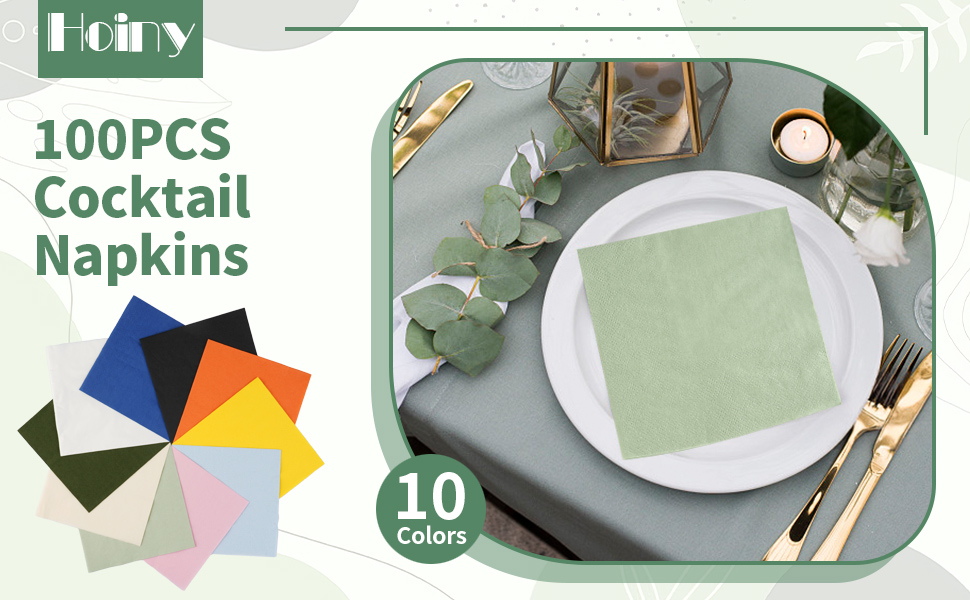 Hoiny 100 pcs cocktail napkins