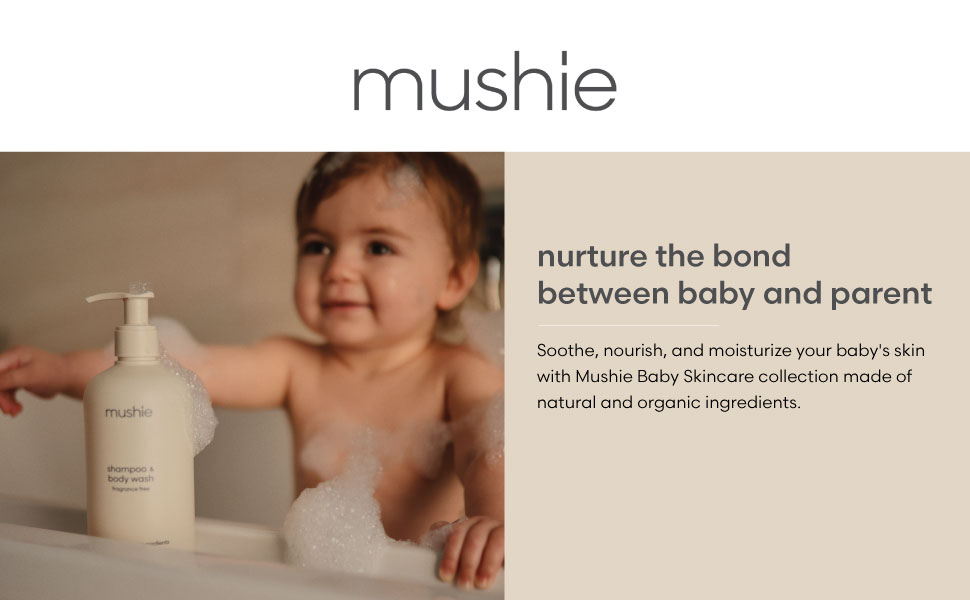 Nurture the bond between the baby and parent with Mushie Baby Shampoo and Body Wash