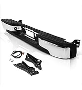 Compatible with Chevy Silverado/GMC Sierra 99-07 Direct Replacement Rear Step Bumper Chrome