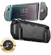 Toladoshop Dockable for Switch 2 Grip Case (2025) Accessories, Armor Slim Military-Grade Protecti...