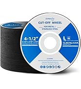 amoolo 50 Pack Cut Off Wheel, 4 1/2'' Angle Grinder Thin Cutting Wheels for Metal & Stainless Ste...