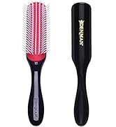 Denman Curly Hair Brush D3 (Black & Red) 7 Row Styling Brush for Detangling, Separating, Shaping ...