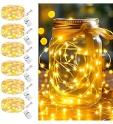 inkgear 6 Pack Fairy Lights with Timer - Battery Operated 3 Modes, 7ft 20 LED Waterproof Indoor S...