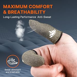 JWH gaming finger sleeves MAXIMUM COMFORT& BREATHABILITY Long-Lasting Performance Anti-Sweat