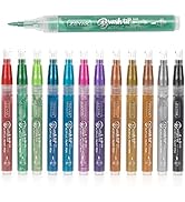 ZEYAR Acrylic Paint Pens, Brush Tip, Water based, Metallic Colors, Writes on Paper, Rock, Rubber,...