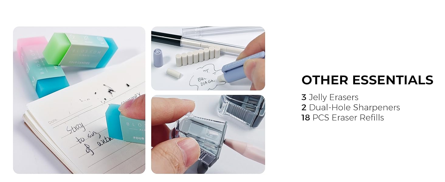 erasers and sharpeners