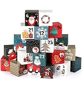 Naler Christmas Advent Calendar Boxes 2024 Countdown to Christmas Empty Gift Boxes to Fill for Ch...