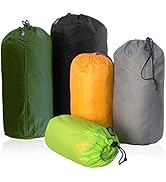 Frelaxy Stuff Sack Set 5-Pack (3L&5L&9L&15L&20L), Ultralight Ditty Bags with Dust Flap for Travel...