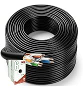 Outdoor Direct Burial Cat6 Ethernet Cable 1000ft UTP 550MHz | CCA, 10Gbps, 23AWG Unshielded Twist...
