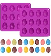 Easter Egg Silicone Molds, 24-Cavity Colorful Egg Candy Chocolate Making Tray for Cake Decoration...