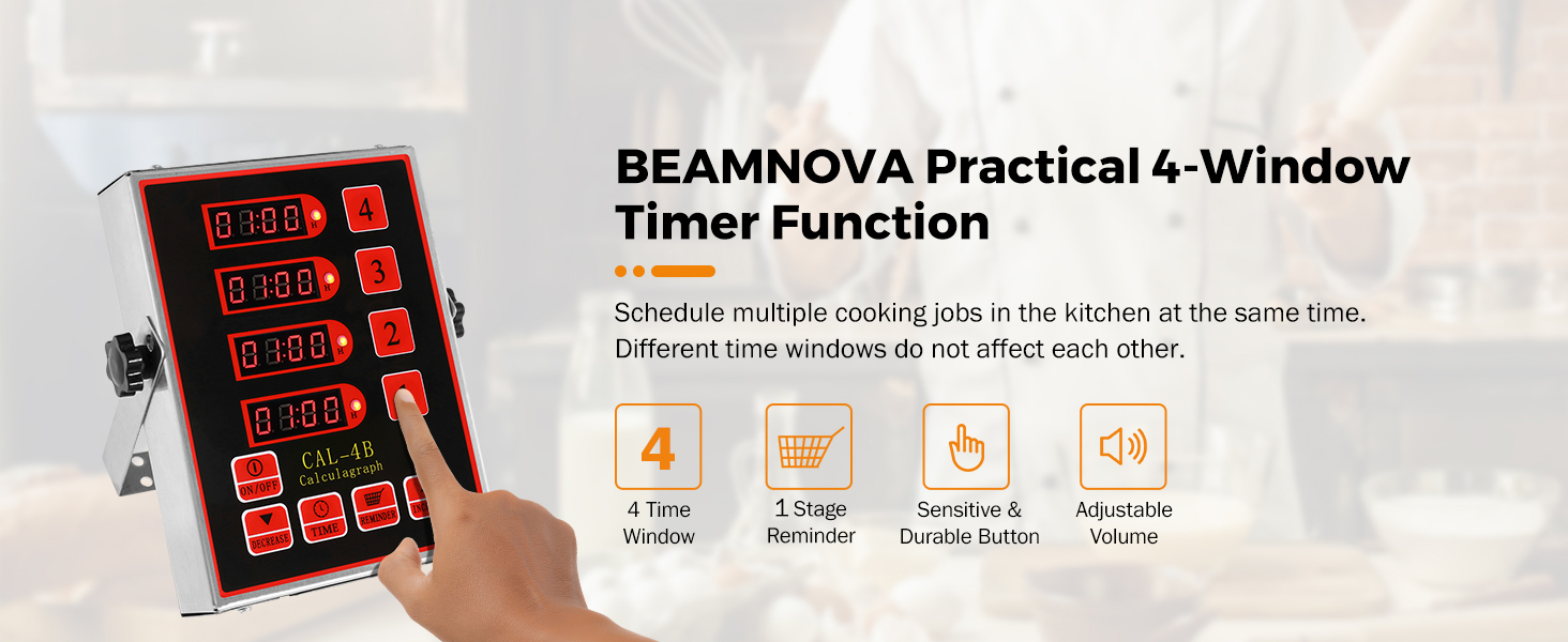 4 window kitchen timer