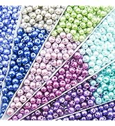 TOAOB 1000pcs 4mm Glass Pearl Beads for DIY Craft Bracelets Necklace Jewelry Making