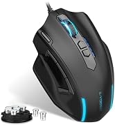 E-YOOSO Wired Large Gaming Mouse, RGB Backlit Ergonomic Gamer Mouse with Rapid Fire Button, 5 Sid...