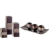 Dublin Home Decor Tray and Set of 3 Orbs Balls with Tealight Candle Holders Set of 3 - Table Deco...