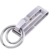 Wisdompro Belt Key Clip, Heavy Duty Stainless Steel Belt Keychain Belt Loop Key Holder Key Chain ...