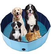 AMGSH Dog Whelping Box, Foldable Birthing Pool for Dogs, Whelping Pool for Puppies, Poartable Pla...