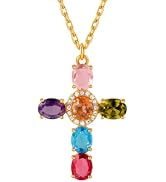 Elurent 18K Gold Plated Cross Necklace for Women, Cubic Zirconia Dainty Pendant Chain, Elegant Fa...