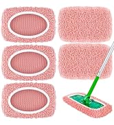 5PCS Microfiber Wet and Dry Sweeping Mop Pads, Compatible with Swiffer Sweeper, Chenille Washable...