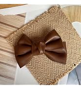 PU Leather Bow Hair Clip, Korean Style Hairpin, Hair Accessories (coffee)