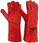 TOPDC Welding Gloves 14 Inches Fire/Heat Resistant Leather For Mig,Tig,Stick,Forge,BBQ,Grill, Fir...