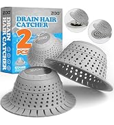 zaa Bathtub Drain Hair Catcher, 2 Pack Silicone Collapsible Bathtub Drain Cover Hair Catcher & Pr...