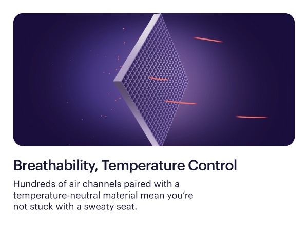 hundreds of air channels paired with a temperature-neutral material