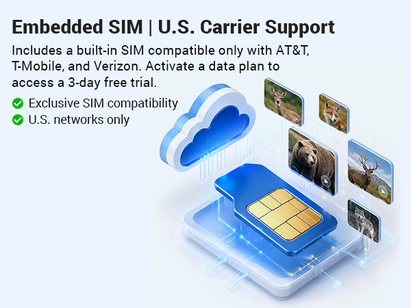 Trial camera with built-in SIM