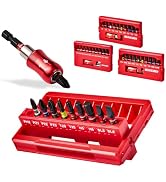 Geinxurn 44Pieces Impact Screwdriver Bits Set, Magnetic S2 Steel 1” Phillips/Square/Torx/Slotted/...
