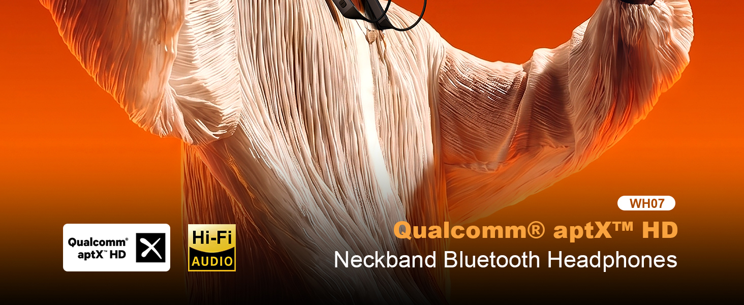 Qualcomm aptX HD WH07 Neckband Bluetooth Headphones